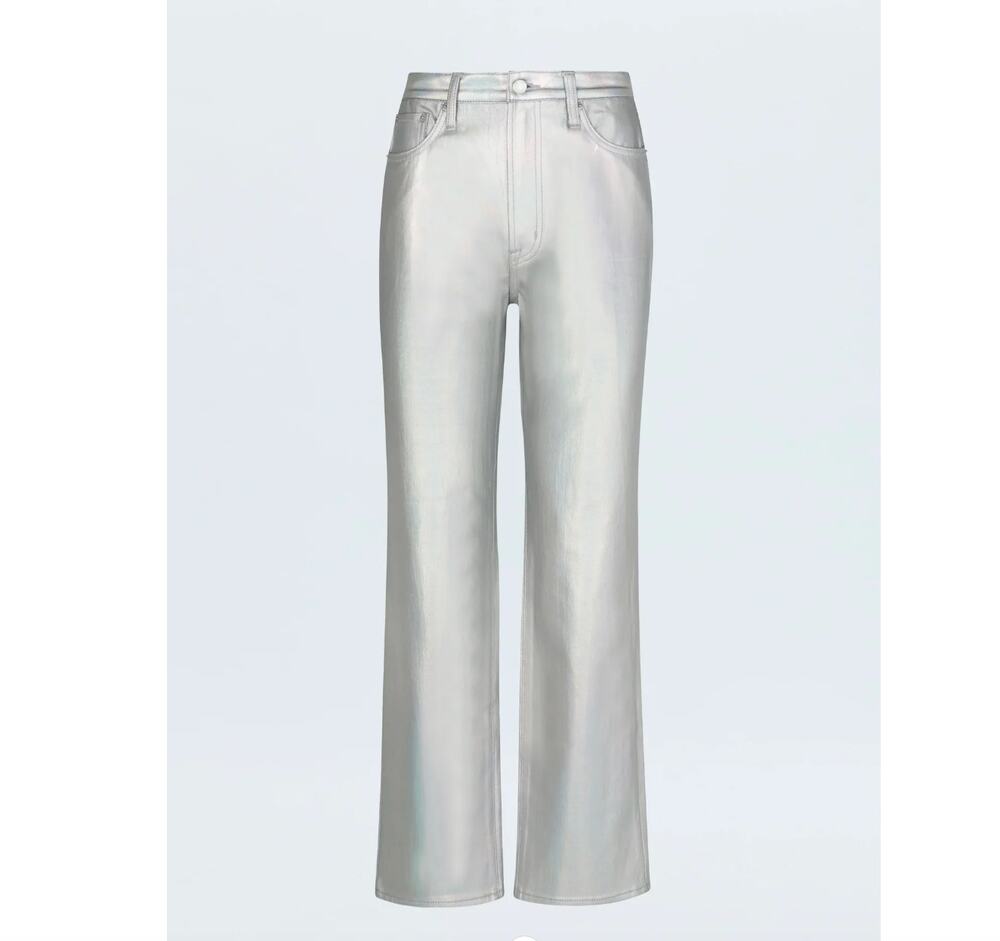Ladies 32 NWT PISTOLA Cassie Super High Rise Straight Leg Coated Prism Jeans